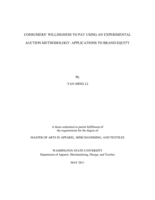 Consumers' willingness to pay using an experimental auction methodology: applications to brand equity