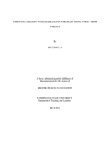 Parenting children with disabilities in Northwest China: Voices from parents