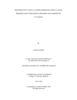 Postoperative clinical gastro esophageal reflux after premedication with metoclopramide and maropitant in 93 dogs