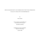 Effects of job insecurity and consideration of the future consequences on quality and quantity of job performance