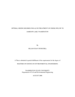 Optimal mixing regimes for alum treatment of creek inflow to Jameson Lake, Washington