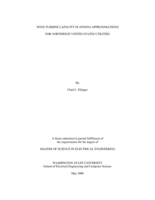 Wind turbine capacity planning approximations for northwest United States utilities