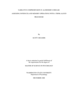 Narrative comprehension in Alzheimer's disease: assessing infernces [sic] and memory operations with a think-aloud procedure