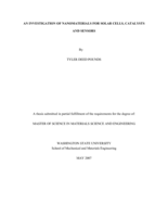 An investigation of nanomaterials for solar cells, catalysts and sensors