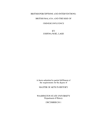 British perceptions and interventions: Malaya and the rise of Chinese influence