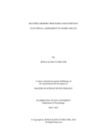 Multiple memory processes and everyday functional assessment in older adults