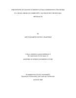 Perceptions of change in horticultural subsistence strategies in a rural Mexican community: San Francisco Pichátaro, Michoacán