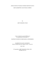 Applications of surface tension driven flow in drop absorption and puddle jumping