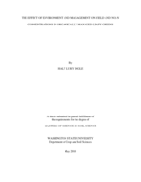 The effect of environment and management on yield and NO₃-N concentrations in organically managed leafy greens