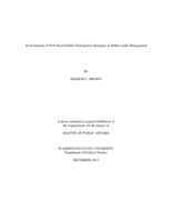 An evaluation of web-based public participation strategies in public lands management