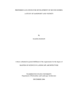 Preferred locations for development of second homes: a study of Sandpoint and vicinity