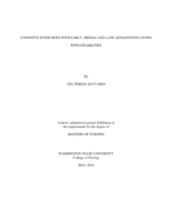 Cognitive interviews with early, middle and late adolescents living with disabilities