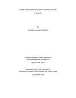 Theme and experience in restaurant design: A theory
