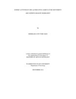 Expert activism in the alternative agriculture movement, are experts shadow mobilized?