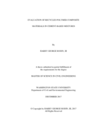 Evaluation of recycled polymer composite materials in cement-based mixtures