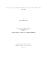 Social validation survey on speech-language pathologists in the schools
