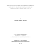 Design of a new transformer isolated analog acquisition system having greatly reduced transformer size and weight while achieving high accuracy
