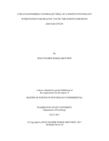 A pilot randomized controlled trial of a positive psychology intervention for healthy youth: the positive emotions and pain study