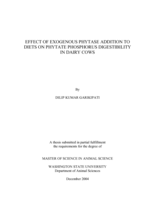 Effect of exogenous phytase addition to diets on phytate phosphorus digestibility in dairy cows