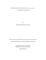 Winter habitat selection of lynx (Lynx canadensis) in northern Washington