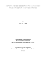 Investigating the use of herbicides to control invasive grasses in prairie habitats: effects on non-target butterflies