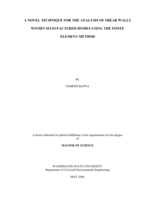 A novel technique for the analysis of shear walls within manufactured homes using the finite element method