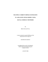 Multiple current dipole estimation in a realistic head model using signal subspace methods