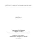The role of values in the purchase intention of organic apparel