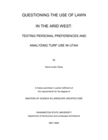Questioning the use of lawn in the arid West: Testing personal preferences and analyzing turf use in Utah