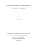 Testing the hydrogen peroxide-water hypothesis of life on Mars using the differential scanning calorimeter as an analog for the TEGA instrument on the Mars Phoenix lander