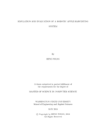 Simulation and evaluation of a robotic apple harvesting system