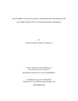 Development of sustainability guidelines for infrastructure and their application to passenger ferry terminals