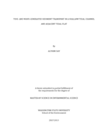 Tide- and wave-generated sediment transport in a shallow tidal channel and adjacent tidal flat