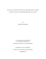 Innovative concept for creating an air purification pavement surface coating by atmospheric pressure cold plasma