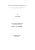 Interracial unions in the United States: the impact of maternal education and residential segregation