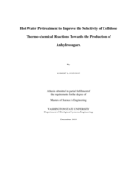 Hot water pretreatment to improve the selectivity of cellulose thermo-chemical reactions towards the production of anhydrosugars