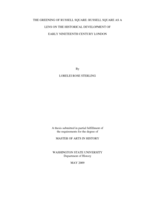 The greening of Russell Square: Russell Square as a lens on the historical development of early nineteenth century London