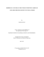 Morphology and surface structures of strontium carbonate using first-principles density functional theory
