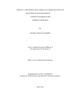 Efficacy, job satisfaction, stress and their influence on retention of English-medium content teachers in the Dominican Republic