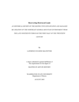 Recovering destroyed land: An historical review of the destructive exploitation and managed re-creation of the northeast Georgia mountain environment from the late nineteenth through the first half of the twentieth century