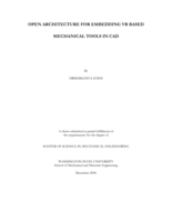 Open architecture for embedding VR based mechanical tools in CAD