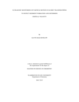 Ultrasonic monitoring of particle motion in slurry transfer piping to detect sediment formation and determine critical velocity