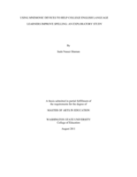 Using mnemonic devices to help college English language learners improve spelling: an exploratory study