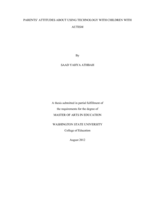 Parents' attitudes about using technology with children with autism