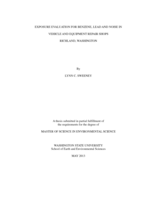Exposure evaluation for benzene, lead and noise in vehicle and equipment repair shops Richland, Washington