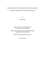 Ecological memory in farmed landscapes: empirical models of amphibian communities in Palouse prairie wetlands