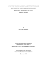 A first step towards successful habitat restoration and reintroduction: understanding oviposition site selection of an imperiled butterfly, mardon skipper