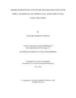 Seismic retrofitting downslope hillside dwellings with uphill anchorage and cripple wall wood structural panel sheathing