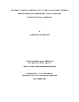 How does students' participation in the in-class peer tutoring program relate to their self-efficacy beliefs in mechanics of materials?