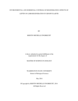 Environmental and hormonal controls of regeneration: effects of Leptin on limb regeneration in Xenopus laevis